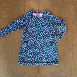 Lilly Pulitzer Girls’ (7/8) Long-Sleeve Mini Beach Comber Dress • Beach Cover-Up